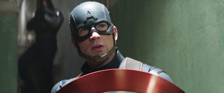 Chris Evans as Captain America in 'Captain America: Civil War'