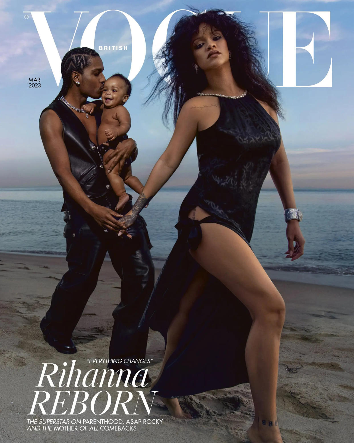 Rihanna is opening up about the joys of motherhood, building a family and the Super Bowl. (Inez & Vinoodh for British Vogue) 