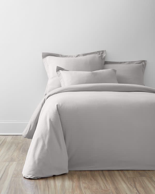 <p><strong>Garnet Hill</strong></p><p>garnethill.com</p><p><strong>$44.00</strong></p><p><a href="https://www.garnethill.com/garnet-hill-signature-flannel-bedding/bedding-home/duvet-comforter-covers/flannel-duvet-comforter-covers/131926" rel="nofollow noopener" target="_blank" data-ylk="slk:Shop Now;elm:context_link;itc:0;sec:content-canvas" class="link ">Shop Now</a></p><p>Flannel is a great option once the temperature drops. Decked out with an OEKO-TEK certification, <a href="https://www.garnethill.com/" rel="nofollow noopener" target="_blank" data-ylk="slk:Garnet Hill’s flannel bedding;elm:context_link;itc:0;sec:content-canvas" class="link ">Garnet Hill’s flannel bedding</a> is designed with sweet dreams in mind. Each side is brushed multiple times to achieve an ultrasoft texture that will make you want to hit the snooze button a few times. Naturally, there’s more to this option than a great touch. The duvet cover features four internal ties to keep your comforter in place as you catch some z’s. Available in eight versatile colors, you can bring your own style to this pick.</p>