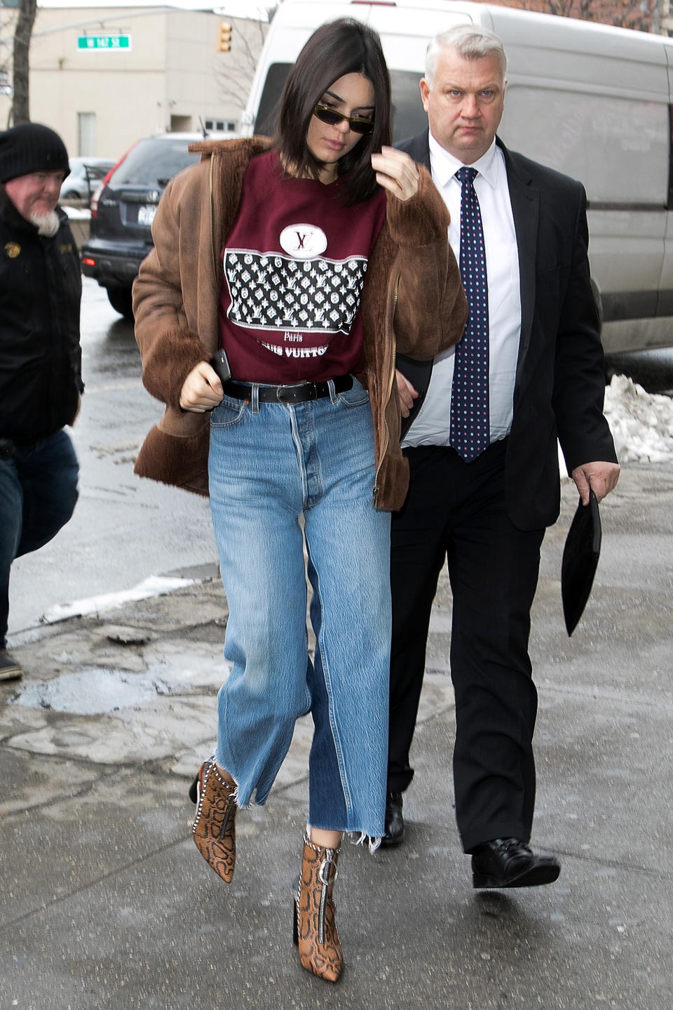 Kendall Jenner arriving at the Alexander Wang show in Harlem in New York City in February 2017. 