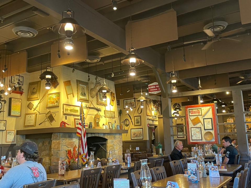 Decor in seating area of Cracker Barrel