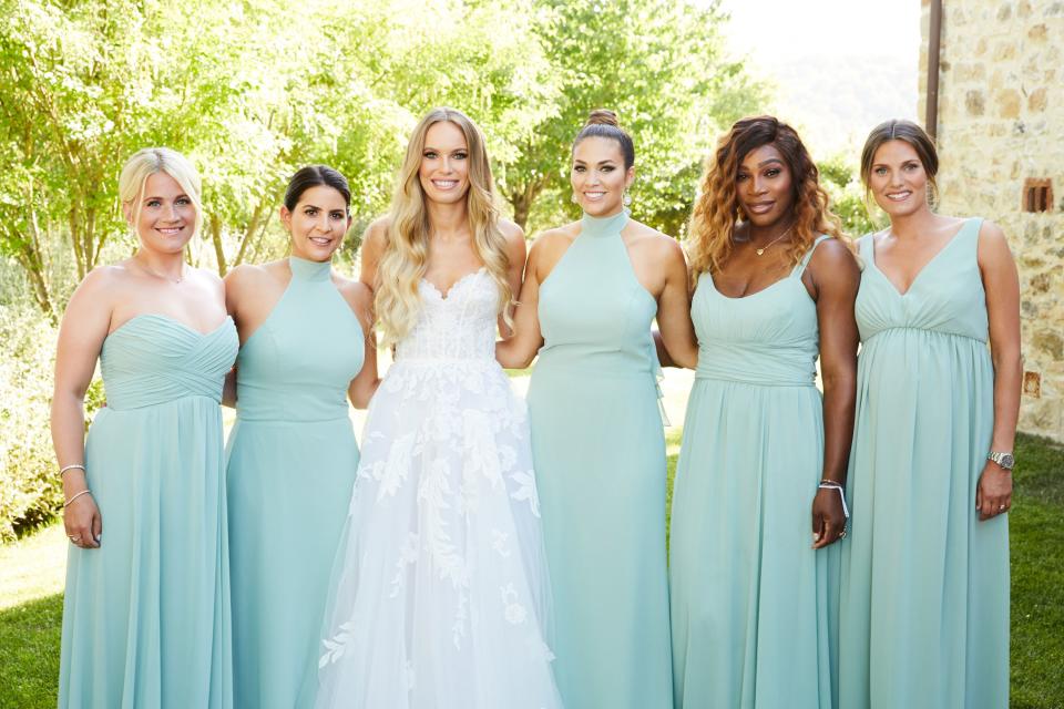 Caroline with her bridesmaids.