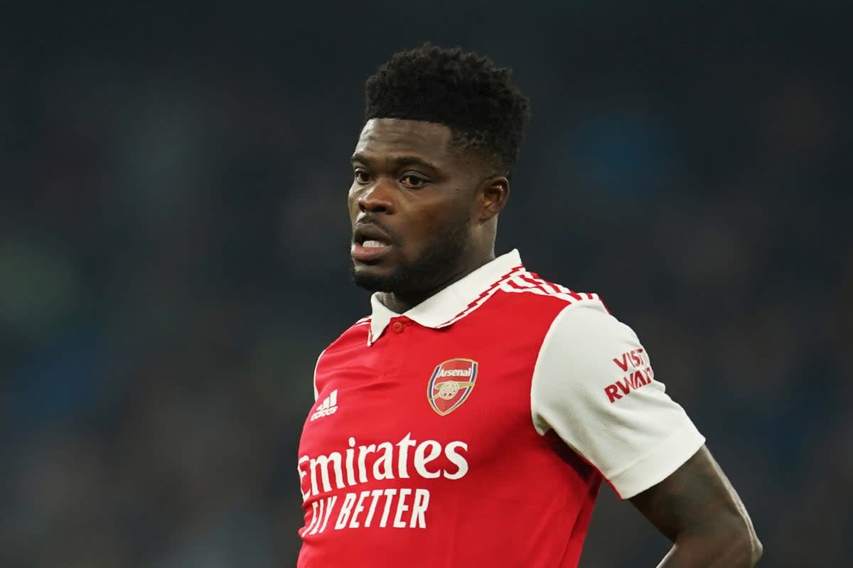 Injury concern: Thomas Partey is set for a scan after being forced off in the FA Cup defeat by Manchester City (AP)