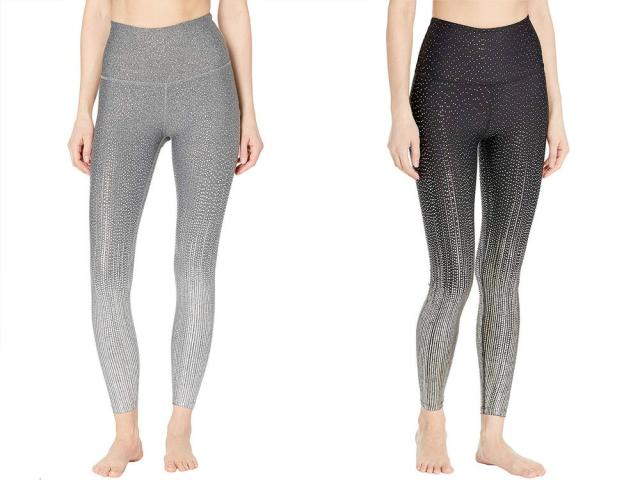 Beyond Yoga Alloy Ombre High Waisted Midi Legging Black Foil Speckle Large