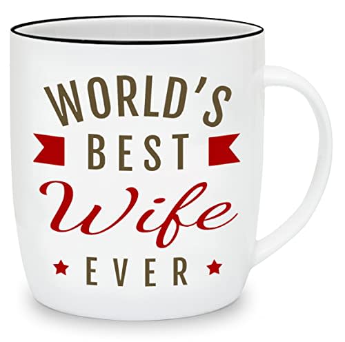 Triple Gifffted Worlds Best Wife Ever Mug For Greatest Women, Appreciation Gift, Romantic Birthday Gifts Ideas For Her From Husband, Anniversary, Valentines, Mothers Day Mugs, Christmas, Coffee Cup