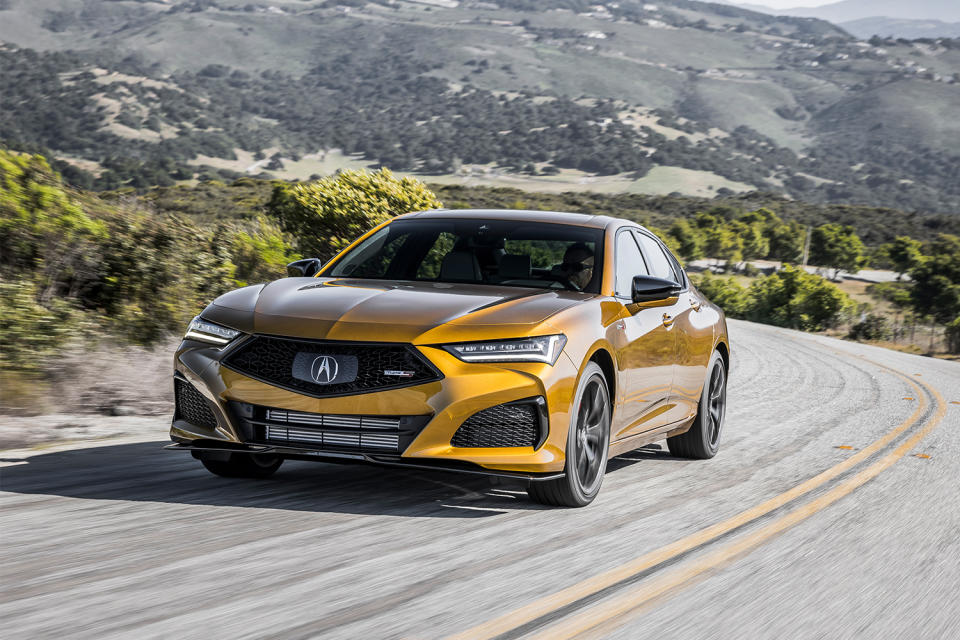 The new 2021 Acura TLX Type S sports sedan in gold. Could this be a starting place for electrification?