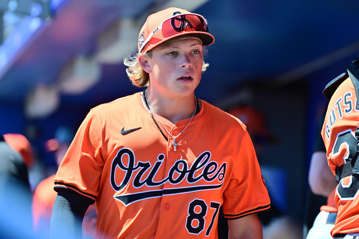Jackson Holliday #87 of the Baltimore Orioles