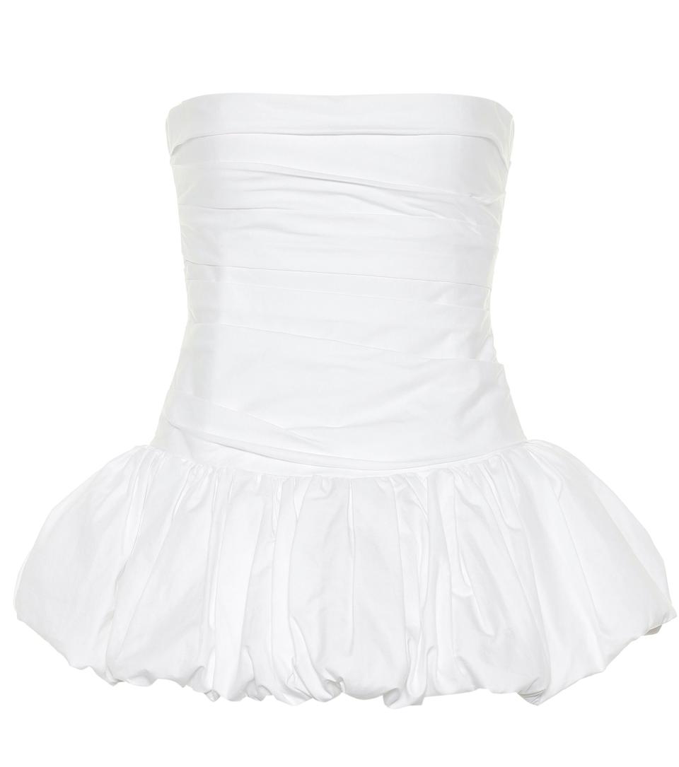 3) Kimmy Strapless Cotton Peplum Top - Khaite | Mytheresa