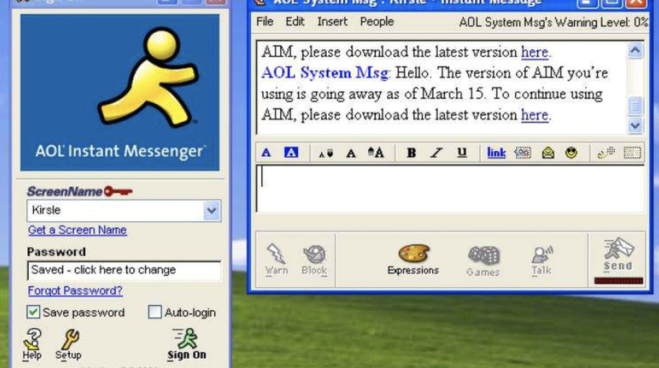 AIM messenger was at its peak.