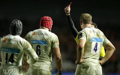 James Haskell is sent off for a dangerous tackle - Credit: Henry Browne/Getty Images