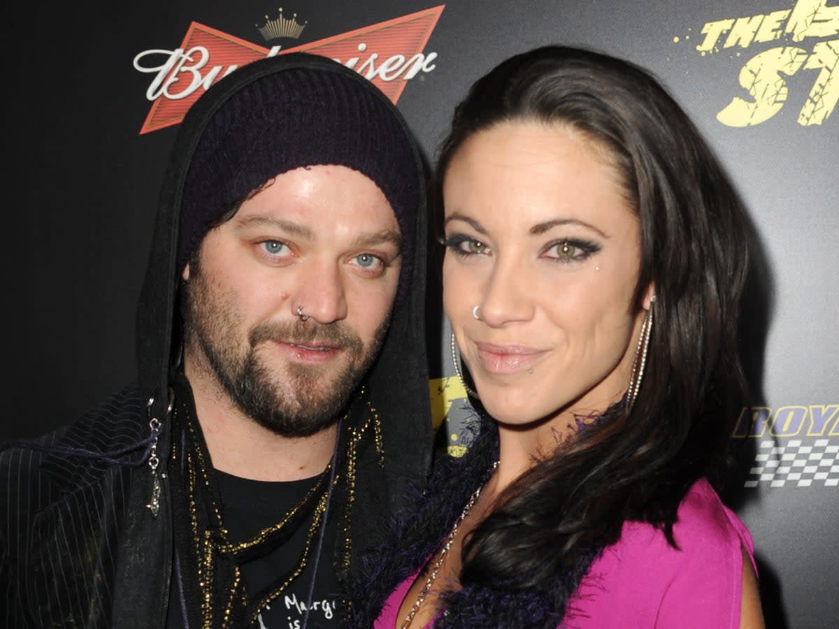 Actor Bam Margera and Nicole Boyd arrive at the premiere of Lionsgate Films’ “The Last Stand” at Grauman’s Chinese Theatre on 14 January 2013 in Hollywood, California (Getty Images) (Getty Images)