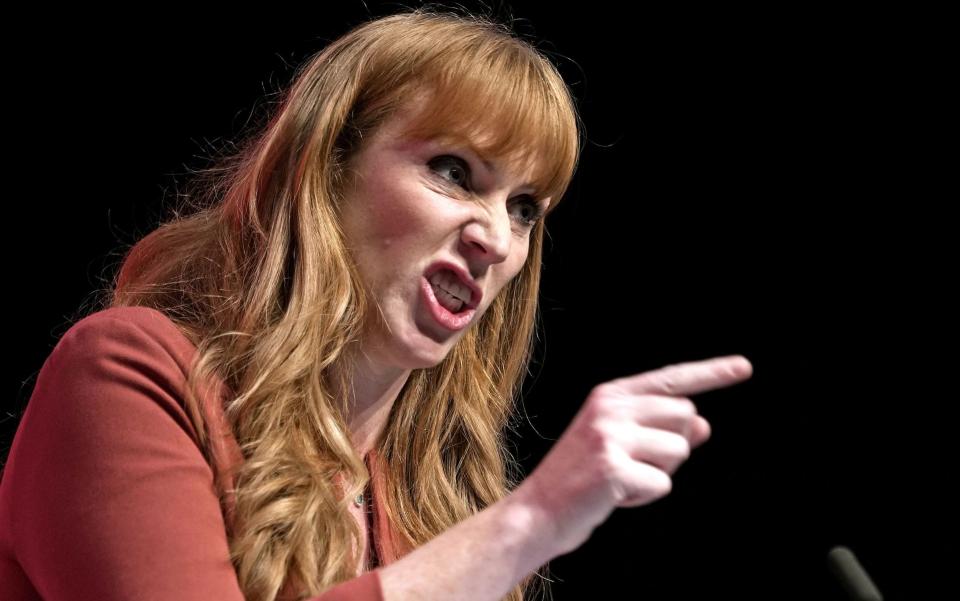 Angela Rayner addresses the Labour Party conference in Liverpool today  - Christopher Furlong/Getty Images Europe