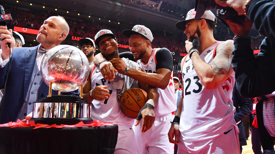 Raptors fans were in their feelings on Thursday. (Photo by Jesse D. Garrabrant/NBAE via Getty Images)