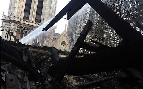 Damage to Notre-Dame this morning - Credit: WENN