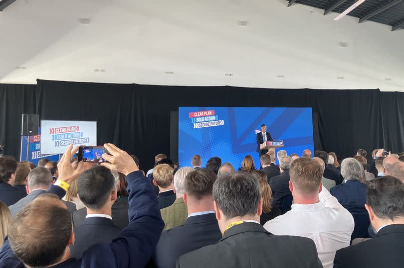 Prime Minister Rishi Sunak set out his party's manifesto at the Silverstone racing circuit in Northamptonshire.