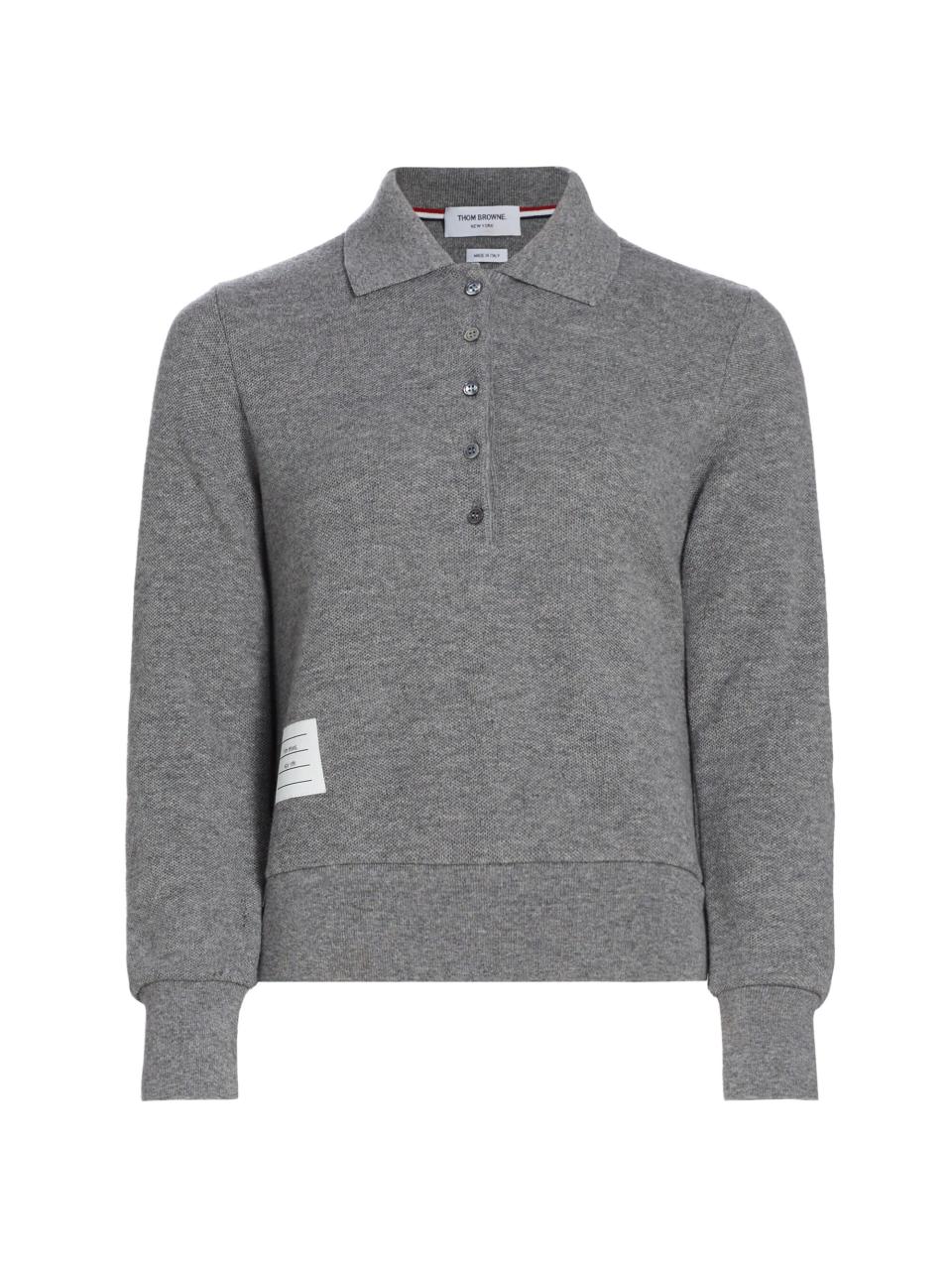 Saks and Thom Browne Long Sleeve Polo