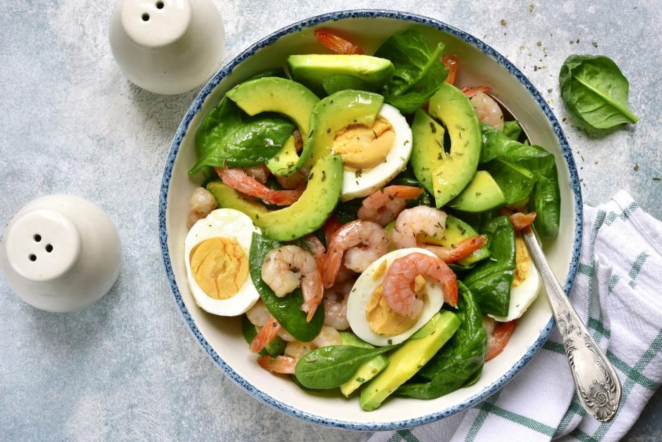 Shrimp, Avocado, and Egg Chopped Salad