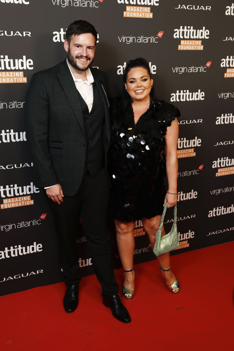 london, england october 12 scott dobinson and scarlett moffatt attend the attitude awards 2022 at the roundhouse on october 12, 2022 in london, england photo by john phillipsgetty images