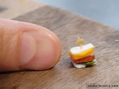 Featured on Insanesandwiches.com this little treat could be the smallest pastrami sandwich.