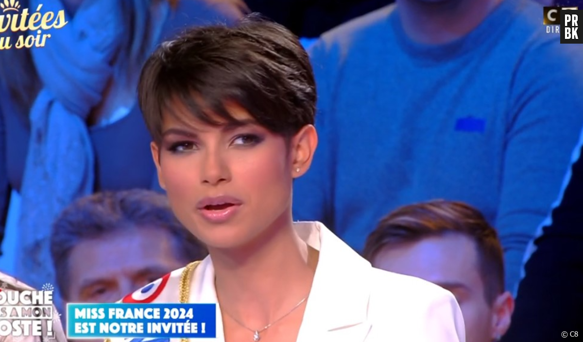 Miss France 2024 Eve Gilles dans TPMP le mardi 19 décembre, elle explique le jour où elle a coupé ses cheveux - C8