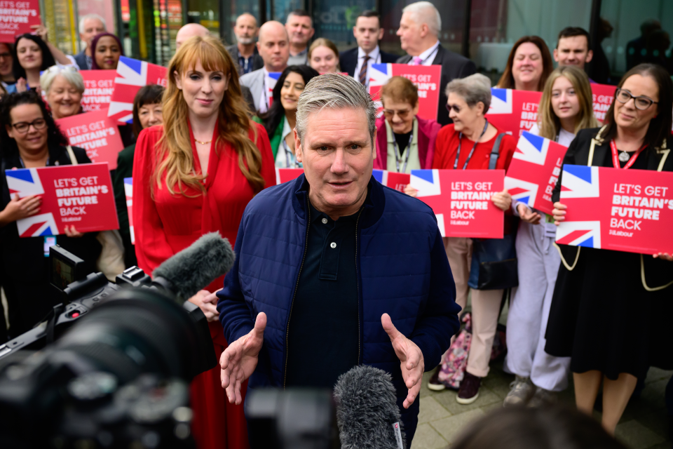 Conference call: Starmer and Angela Rayner arrive in Liverpool for the Labour Party Conference last week (Getty Images)