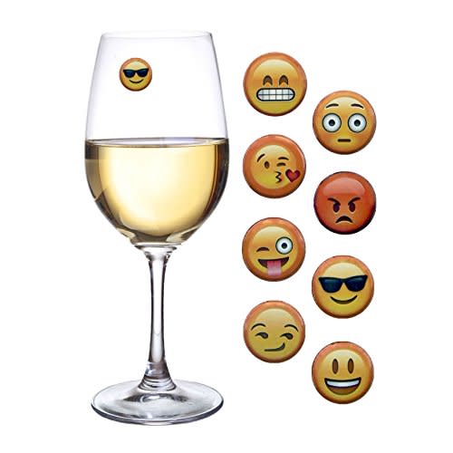 Emoji Wine Charms Magnetic Glass Markers Set of 8 (Amazon) (Amazon / Amazon)