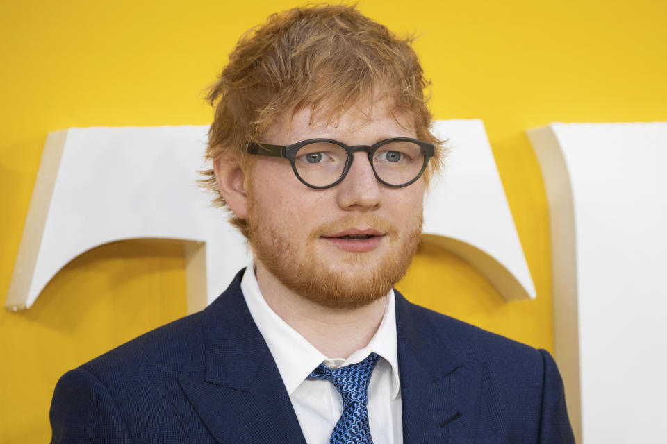 Ed Sheeran poses for photographers upon arrival at the premiere of the film 'Yesterday' in London, Tuesday, June 18, 2019.. (Photo by Vianney Le Caer/Invision/AP)