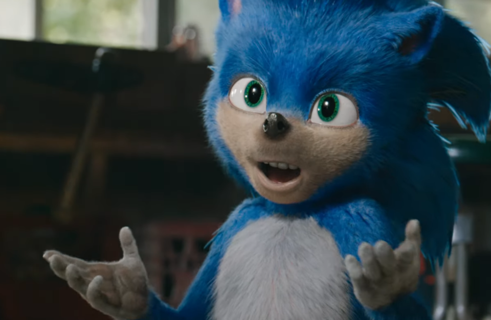 Sonic the Hedgehog may no longer look like this when his first feature film hits theaters in November (Photo: Paramount/Sega/YouTube)