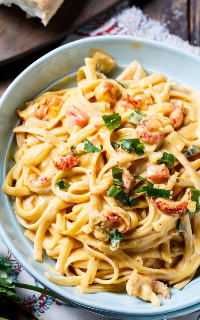 <strong>Get the <a href="http://spicysouthernkitchen.com/crawfish-fettuccine/" target="_blank">Crawfish Fettuccine recipe</a> from Spicy Southern Kitchen</strong>