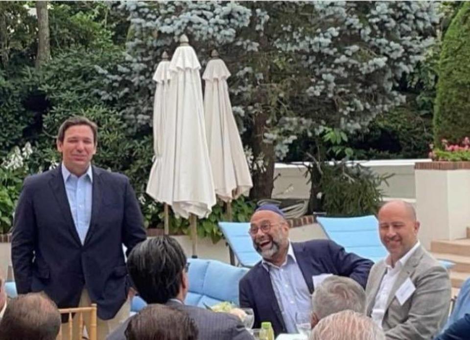 Gov. Ron DeSantis was in New Jersey Sunday, Aug. 29, 2021, for a fundraiser hosted by Joe Cayre, a businessman and member of Sephardic Jewish Community.