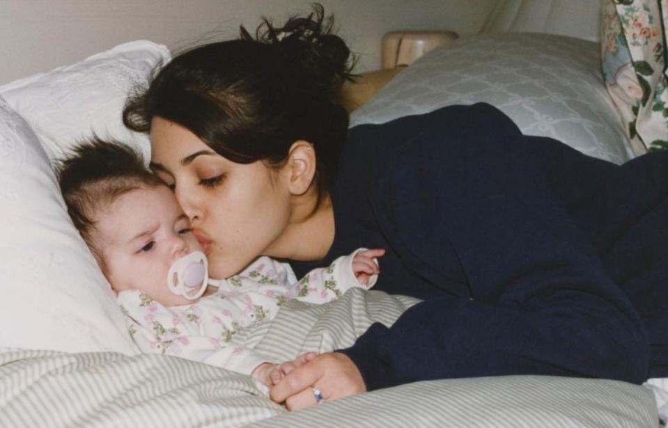 Kim shared a makeup-free Instagram throwback photo cuddling next to her baby sister, who looked so sweet with a pacifier in her mouth. "Always the voice of reason and the one who will check me when no one else will say it LOL," the SKIMS founder wrote in the caption for Kendall's birthday.