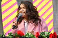 <p>America Ferrera spoke at the Joy to the Polls event hosted at Lucky Shoals Park in Norcross, Georgia.</p>