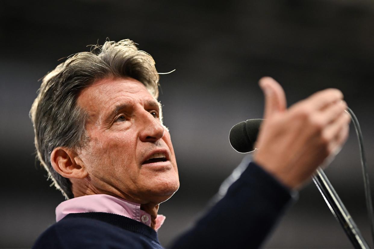 Le président de World Atheltics Sebastian Coe, ici photographié le 29 février 2024, a annoncé des primes de 50 000 dollars pour les médaillés d’or en athlétisme aux JO de Paris 2024.