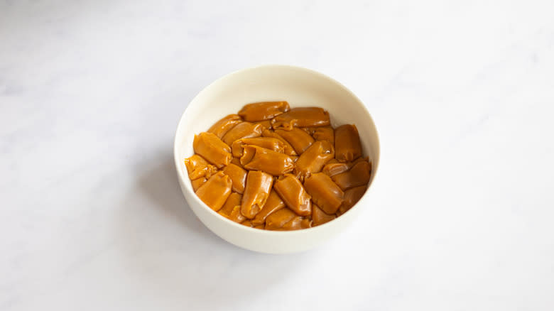 caramels in bowl 