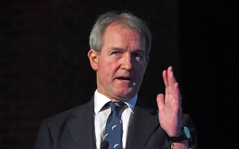 Owen Paterson, pictured, insist comments made in recent days about the need to review the Good Friday Agreement relate to the year-long suspension of power-sharing in Stormont, and not Brexit - Credit: Victoria Jones/PA