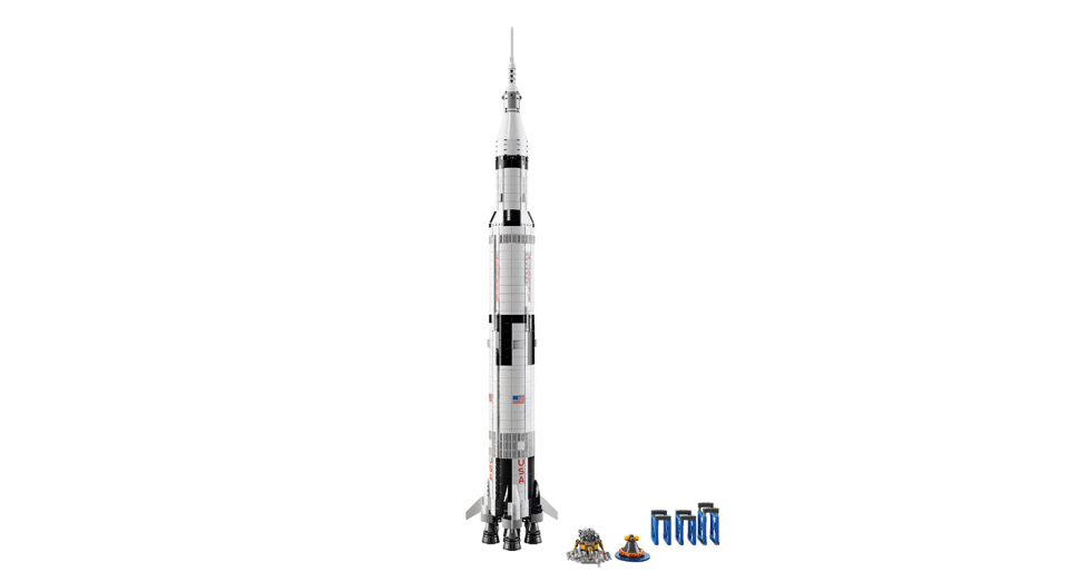 This meter-high model of NASA's Apollo Saturn V with removable rockets is an out of this world present for any space superfan. Suitable for ages 14+.<a href="https://fave.co/2nWSGLq" rel="noopener" target="_blank" data-ylk="slk:Shop here;elm:context_link;itc:0;sec:content-canvas" class="link ">Shop here</a>.