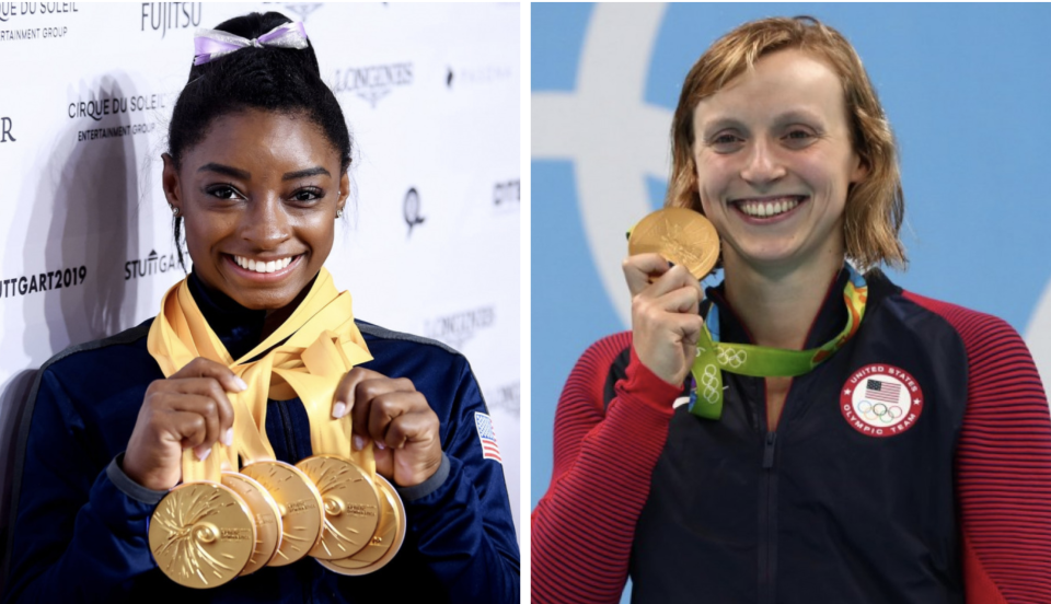 Simone Biles y Katie Ledecky.