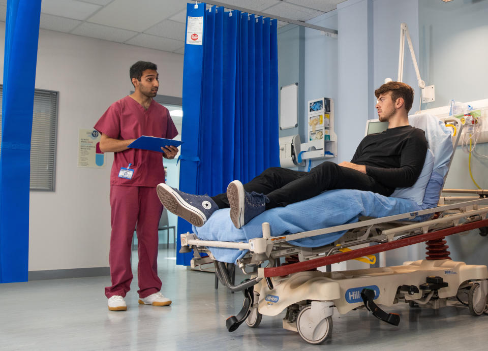 FROM ITV

STRICT EMBARGO - No Use Before Tuesday 24th August 2021

Coronation Street - Ep 10421

Friday 3rd September 2021 - 2nd Ep

In the hospital, the doctor tells Curtis [SAM RETFORD] theyÕd like to keep him in overnight and run some more tests. But Curtis reckons itÕs a waste of time. Also pictured Emma Brooker [ALEXANDRA MARDELL]

Picture contact David.crook@itv.com 

This photograph is (C) ITV Plc and can only be reproduced for editorial purposes directly in connection with the programme or event mentioned above, or ITV plc. Once made available by ITV plc Picture Desk, this photograph can be reproduced once only up until the transmission [TX] date and no reproduction fee will be charged. Any subsequent usage may incur a fee. This photograph must not be manipulated [excluding basic cropping] in a manner which alters the visual appearance of the person photographed deemed detrimental or inappropriate by ITV plc Picture Desk. This photograph must not be syndicated to any other company, publication or website, or permanently archived, without the express written permission of ITV Picture Desk. Full Terms and conditions are available on  www.itv.com/presscentre/itvpictures/terms