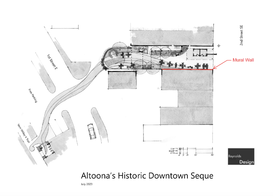 A rendering of a planned new pocket park in Altoona's Olde Town historic neighborhood.