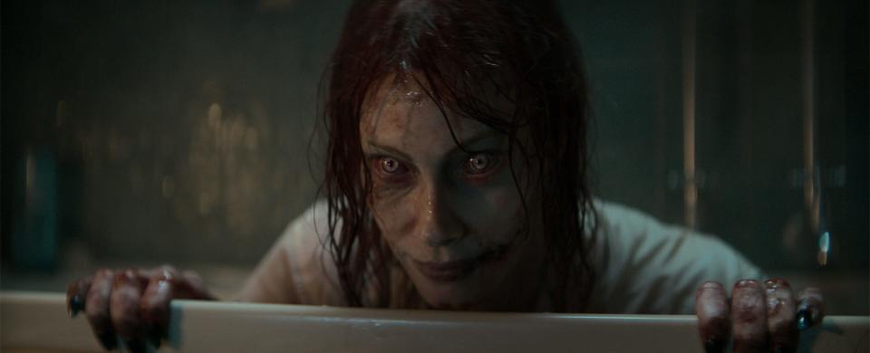 Alyssa Sutherland as deadite Ellie in "Evil Dead Rise."