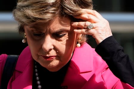 Attorney Gloria Allred addresses the media following a bail hearing for R. Kelly in the Brooklyn borough of New York City