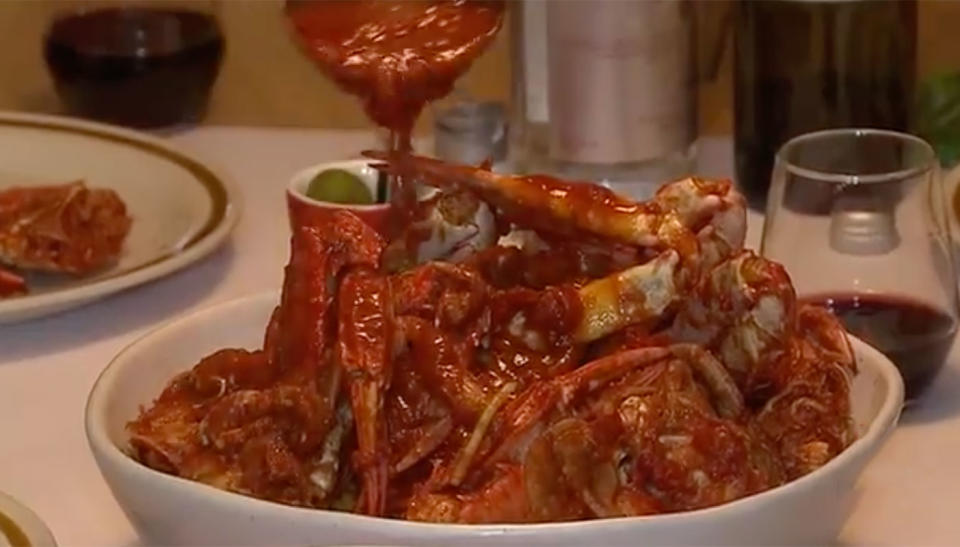 The only dish on Spaghetti Crab’s menu is… Well, spaghetti crab. Source: 7 News