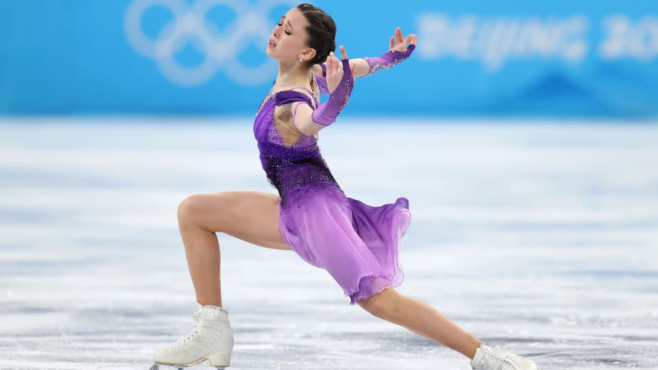 Valieva competes at the 2022 Winter Olympics in Beijing. - Catherine Ivill/Getty Images