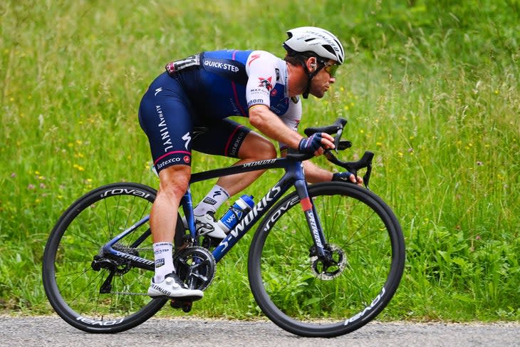 PASSO FEDAIA, ITALY - MAY 28: Mark Cavendish of United Kingdom and Team Quick-Step - Alpha Vinyl competes during the 105th Giro d'Italia 2022, Stage 20 a 168km stage from Belluno to Marmolada - Passo Fedaia 2052m / #Giro / #WorldTour / on May 28, 2022 in Passo Fedaia, Italy. (Photo by Tim de Waele/Getty Images)