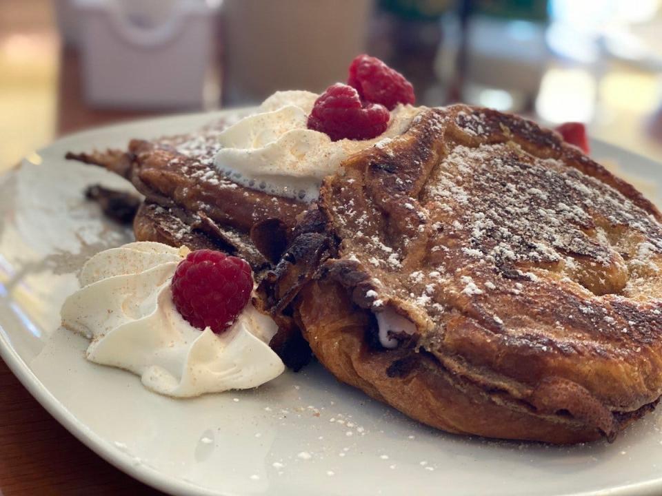 Raspberry-ricotta French toast croissant at Three Little Birds Cafe in Stuart