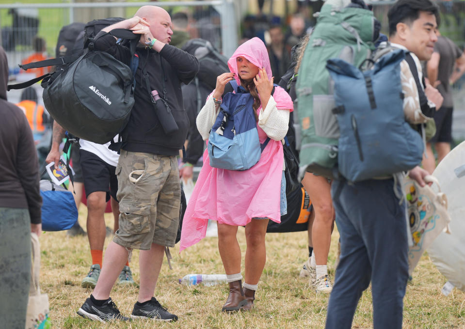 Glastonbury has already been hit by rain – but it is forecast to stay mostly dry. (PA)