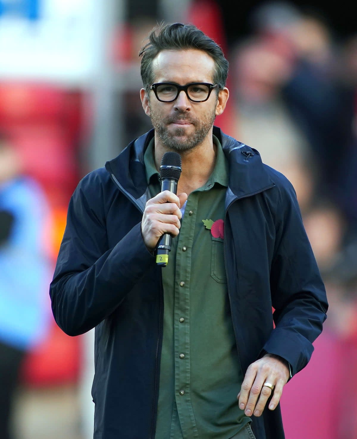 Wrexham owner Ryan Reynolds, speaking to fans at the Racecourse Ground, admits that wife Blake Lively was not happy he bought the football club  (PA) (PA Wire)