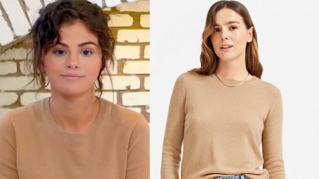 Shop Selena Gomez's cozy Everlane sweater