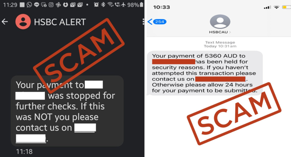 HSBC scam text messages