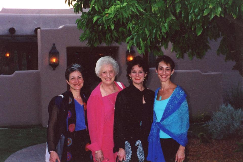 The author (right), her sisters, and her mother before going to dinner while in Sedona on her 50th birthday in 2002.